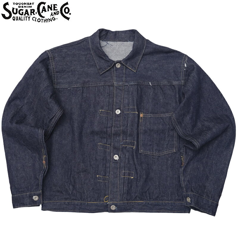 ノベルティープレゼント SUGAR CANE シュガーケーン SC19008 SUGAR CANE Super “Denim” Collectibles 08 13.5oz. ブルーデニム ジャケット 1943モデルデニムブラウス メンズ 男性 アウター ジージャン ワークウエア ネイビー 紺 カジュアル アメカジ