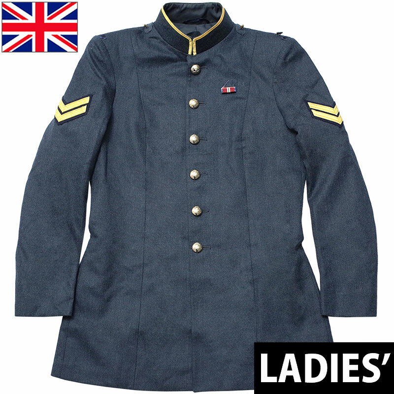 イギリス軍 RAF ミュージックサービス ジャケット ブルー レディース USED JJ308UN 空軍 ロイヤルエアフォース 制服 楽隊ユニフォーム 女性用 実物ミリタリー 軍物 軍モノ