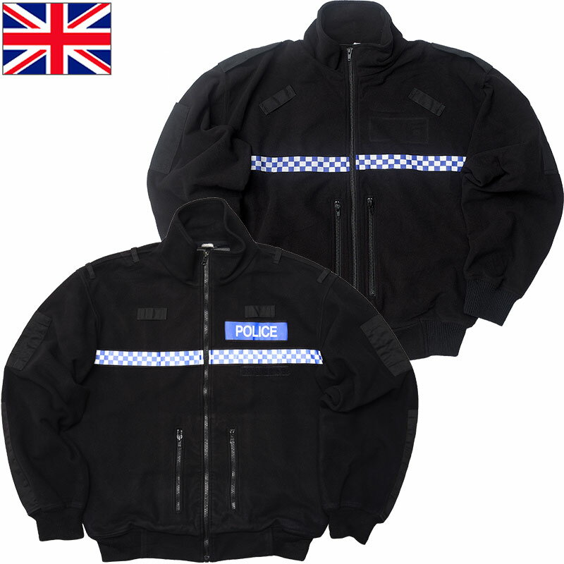 イギリス ポリス フリースジャケット ブラック USED JJ307UN英国 警察 POLICE アウター ブルゾン porelle 防風 防寒 冬