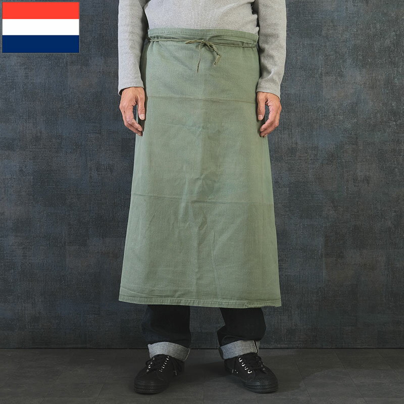1点ならメール便可 オランダ軍 ウエストエプロン HBT オリーブ USED EE820UN 前掛け ワークウェア ワーカー キッチン ガーデニング DIY アウトドア コットン ヘリンボーン地 実物ミリタリー 軍物 軍モノ