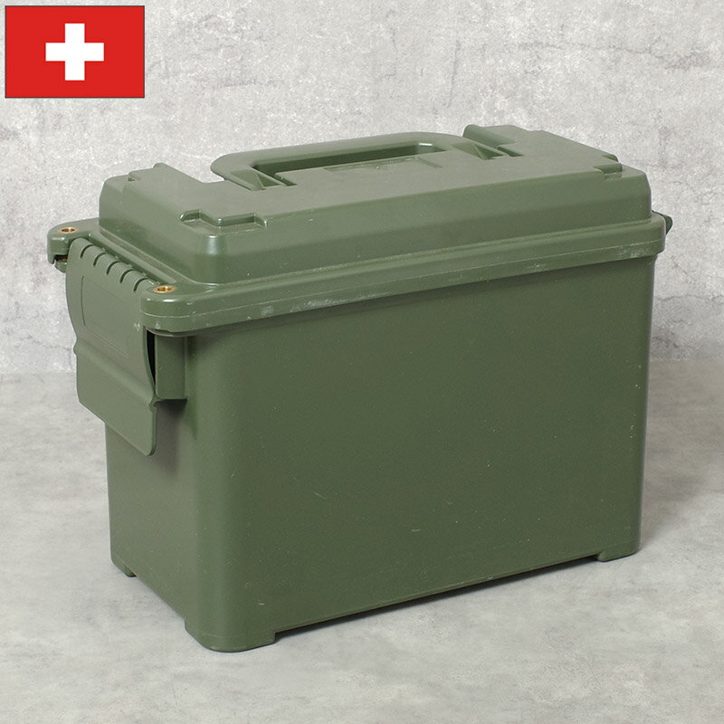 乐天商城 - スイス軍 プラスチック アンモボックス オリーブ デッドストック BX228NN 弾薬箱 BOX アーモ缶 AMMO 収納ケース ストック 運搬 工具入れ 小物入れ ガレージ インテリア ディスプレイ キャンプ アウトドア レジャー サバゲー 実物ミリタリー 軍物 軍モノ 未使用品