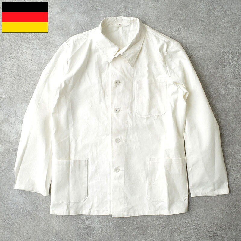 乐天商城 - ドイツ軍 60s ワークジャケット ホワイト デッドストック BW コットンツイル ワークウェア ワーカー 羽織り 3ポケット 3PK 上着 男性 メンズ 白 カジュアル 春 秋 60年代 年代物 実物ミリタリー 軍モノ 軍物 未使用品