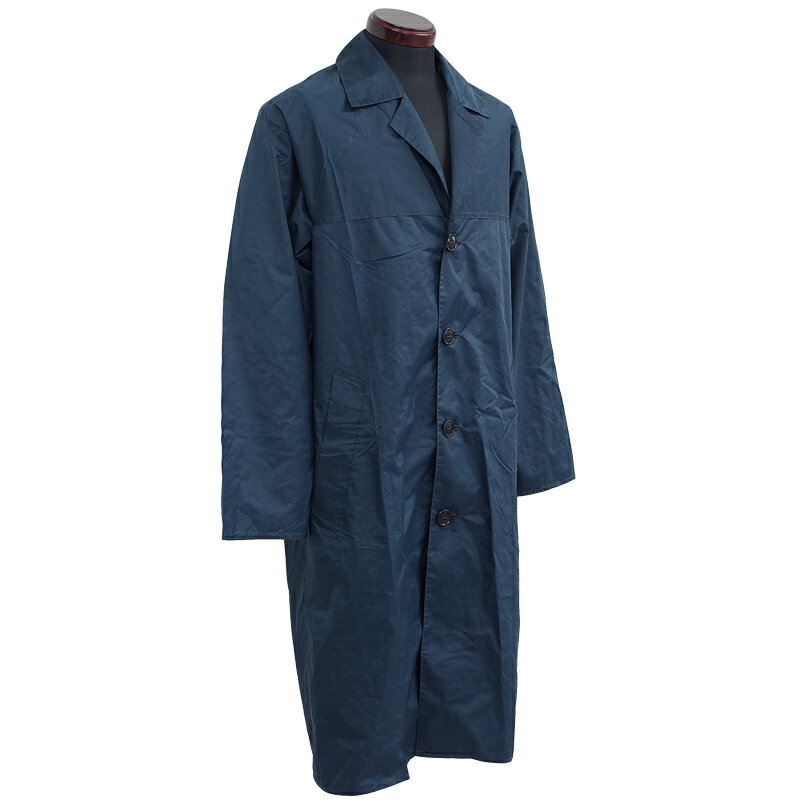 1点ならメール便可 フランス軍 レインコート ナイロン ネイビー デッドストック JR027NN 仏軍 フレンチアーミー ロングコート 防水 PUコーティング 雨具 雨合羽 アウター カジュアル 男性 メンズ 実物ミリタリー 軍物 軍モノ