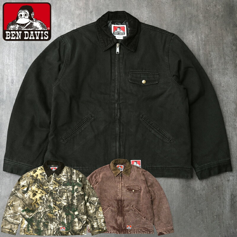 BEN DAVIS ベンデイビス #T-25780007 ジップフロント トラッカージャケットベンデービス メンズ 男性 レディース 女性 ユニセックス カジュアル アメカジ 迷彩 リアルツリーカモ カモフラ ジッパー 中綿 キルト キルティング ヴィンテージ風