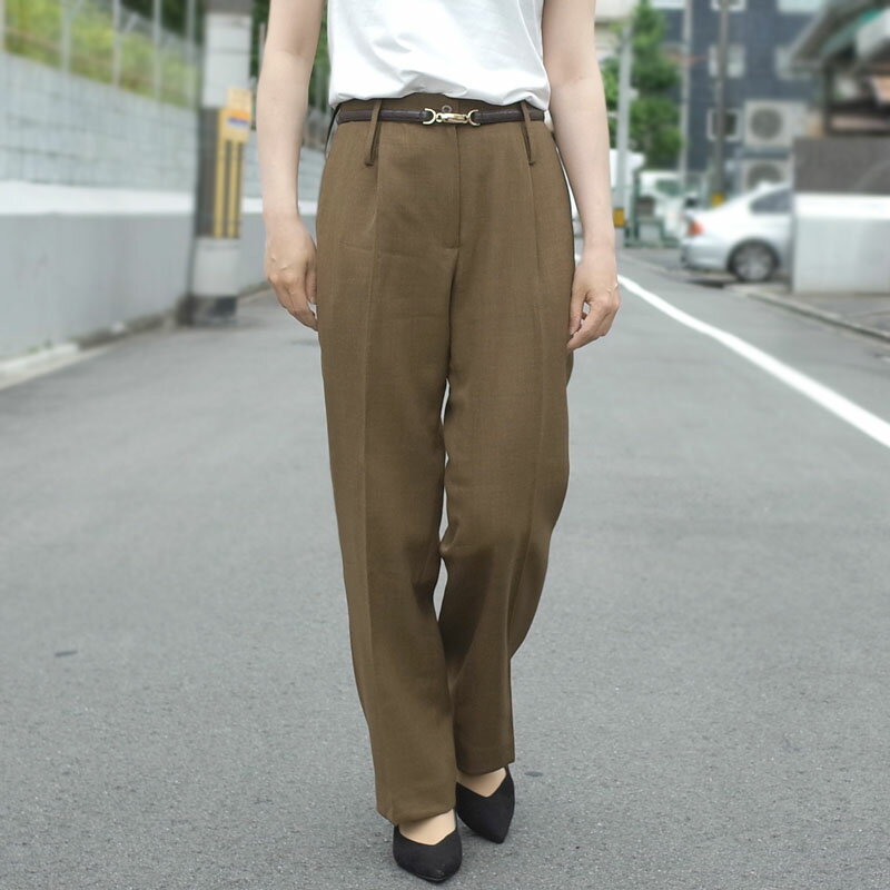 イギリス軍 ARMY ドレスパンツ ブラウン レディース デッドストック PP243NN 実物ミリタリー アーミー 陸軍 No2 Dress ユニフォーム 制服 パレード トラウザーズ ロングパンツ 常勤服 茶色 女性