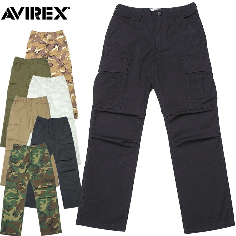 AVIREX アビレックス #7833910013(6176084) コットンリップストップ ファティーグ パンツ メンズ 男性 ボトムス ズボン カーゴ 迷彩 カモ