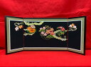 屏風 15号天龍 花丸 刺繍 屏風 雛人形 雛道具 桃の節句 小道具 ひな祭り 海外へのお土産 初節句 お祝い お雛様 日本伝統 日本文化 和風インテリア インテリア 日本土産 買い替え 和モダン