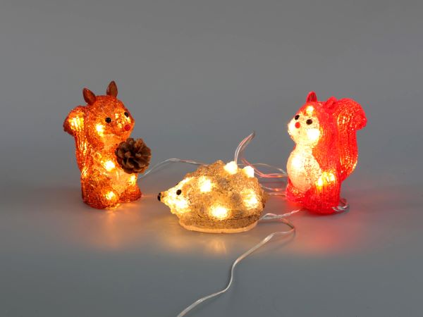 LEDクリスタルモチーフ　アニマルフレンズ WG-24301　イルミネーション・電飾　アニマル　動物　リス　..