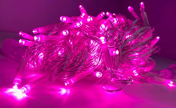 LEDライト　全品自社点検済み！100球LED直線/透明線/ピンクLED直線ライト　クリスマスツリーライト　イルミネーションライト　クリスマス　デコレーション　装飾　イベント　直線ライト　キラキラ　照明　LEDライト　電飾　メリークリスマス 1