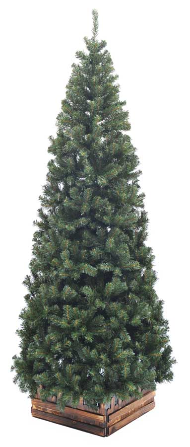 240cmスリム濃緑　品質保証高級ツリー木枠付【クリスマスツリー スリム】
