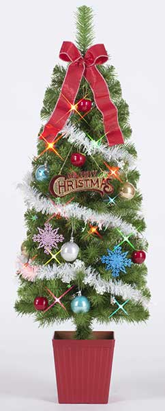 セットツリーマルチ(四角ポット付) ライトグリーン 120cm　クリスマスツリー　装飾・デコレーション　TRS00886