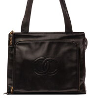 CHANEL【シャネル】ココマーク スクエア型 トートバッグ ラムスキン 黒 ブラック トートバッグ レディースバッグ レディースバックブランドバッグ ハイブランド【中古】【ブランドショップ山本屋】【SS】