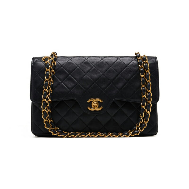 CHANEL【シャネル】マトラッセ オールボーダーラインフラップ チェーンショルダーラムスキン 黒（ゴールド金具）ショルダーバッグ ミニショルダーバッグ レディースバッグ レディースバッグ ハイブランド【中古】【送料無料】