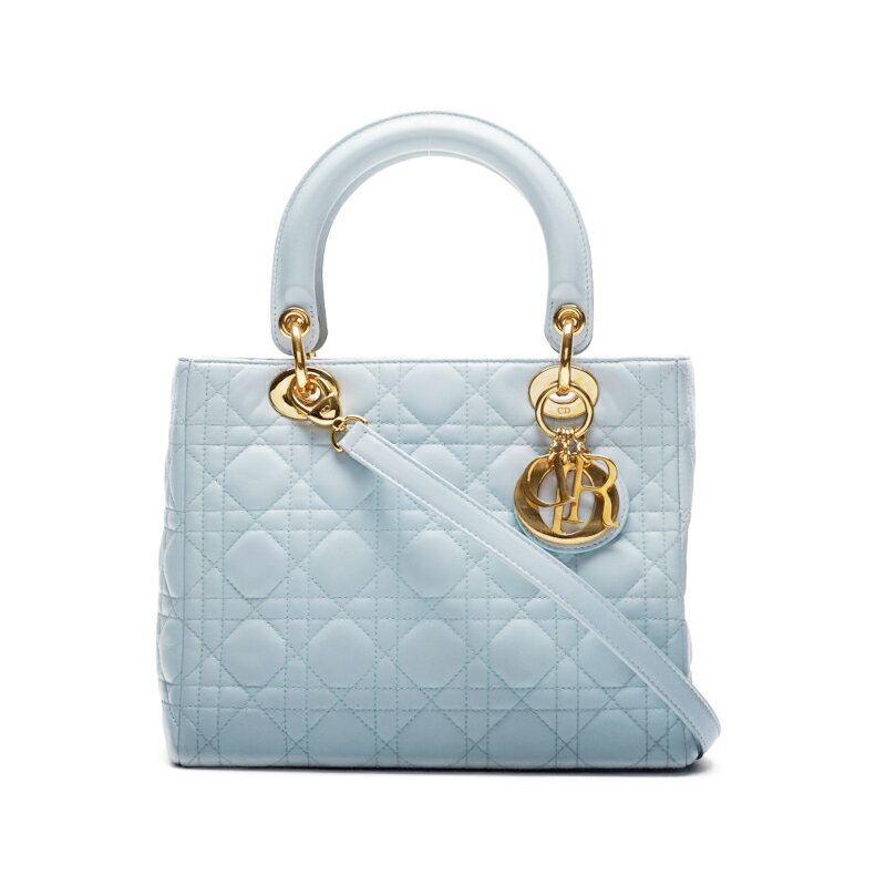 Dior【ディオール】レディディオール カナージュ 2WAYハンド ラムスキン ライトブルー（ゴールド金具）レディース バッグ ハンドバッグ レディース 【中古】【送料無料】のサムネイル