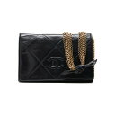 CHANEL【シャネル】マトラッセ ココマーク フルフラップ プッシュロック 6連チェーンショルダー ラムスキン 黒（ゴールド金具） ミニショルダーバッグ レディースバッグ レディースショルダーバッグ ハイブランド【中古】【送料無料】