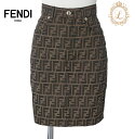 【返品可】FENDI フェンディ ズッカ柄 スカート ボトムス パンツ 24インチ ブラウン ブランド アパレル