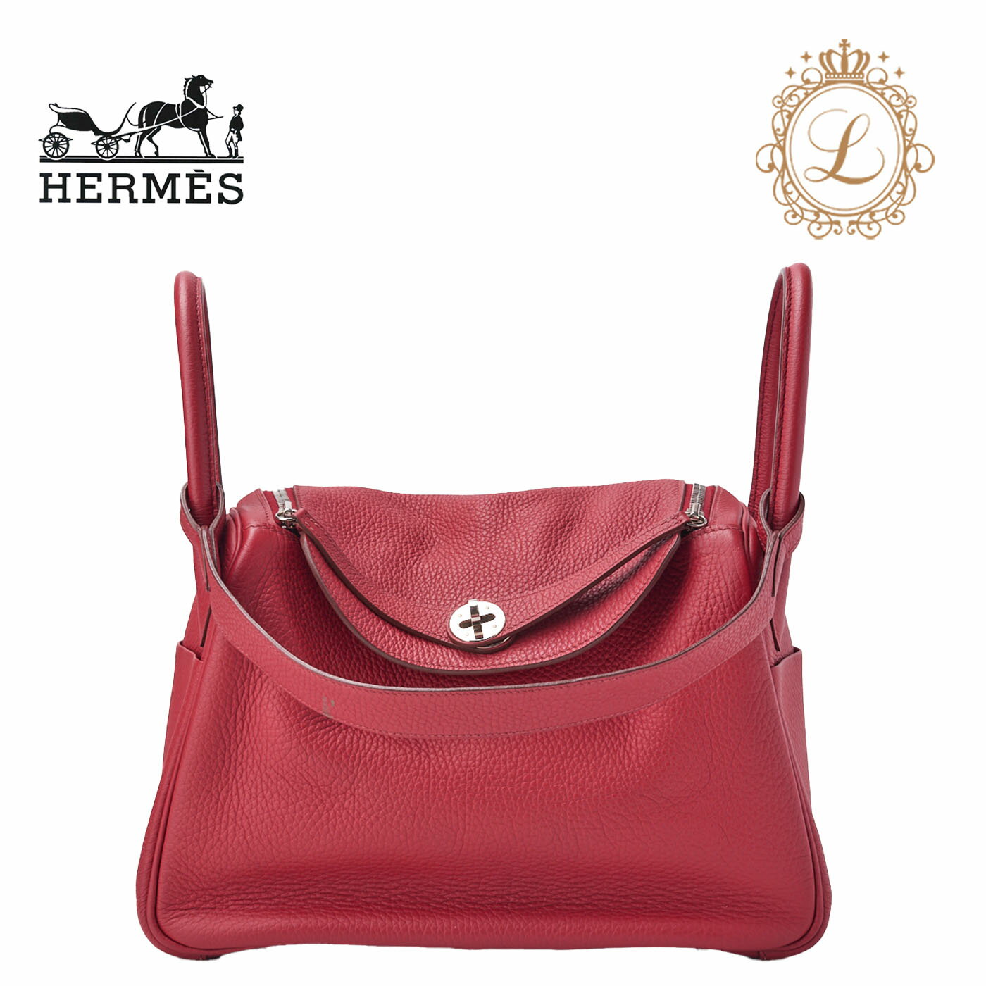 HERMES エルメス リンディ30 2way ショルダーバッグ トリヨンクレマンス ルージュカザック Rouge casaque(シルバー金具)スターマーク ショルダーバッグ ミニショルダーバッグ レディースバッグ レディースバック トートバッグ 【中古】【送料無料】