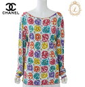 【返品可】CHANEL【シャネル】ココマーク カメリア 長袖 カットソー トップス 42 マルチカラー ブランド アパレル