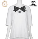 【返品可】CHANEL シャネル ココマーク リボン Tシャツ サイズL 白 半袖 カットソー トップス ブランド アパレル