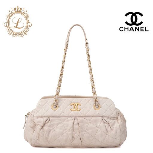 CHANEL シャネル マトラッセ チェーンショルダーバッグ スパークルレザー アイボリー ココマーク(ゴールド金具) レディース バッグ レディース【中古】【送料無料】【SS】 CHANEL シャネル マトラッセ チェーンショルダーバッグ スパークルレザー アイボリー ココマーク(ゴールド金具) レディース バッグ レディース【中古】【送料無料】【SS】