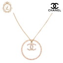 CHANEL シャネル ココマーク サークル ラインストーン ネックレス GP ゴールド ピンク 06A(ゴールドメッキ) ゴールド チェーン ネックレス イヤリング レディースバッグ ハイブランド【中古】【送料無料】