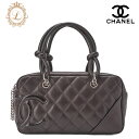 CHANEL シャネル カンボンライン カーフスキン×エナメル ミニ トートバッグ ブラウン(シルバー金具)レディース【中古】【送料無料】