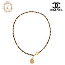 CHANEL シャネル ココマーク チェーンベルト GP×革 黒×ゴールド(ゴールドメッキ) イヤリング レディースイヤリング レディースバッグ ハイブランド【...