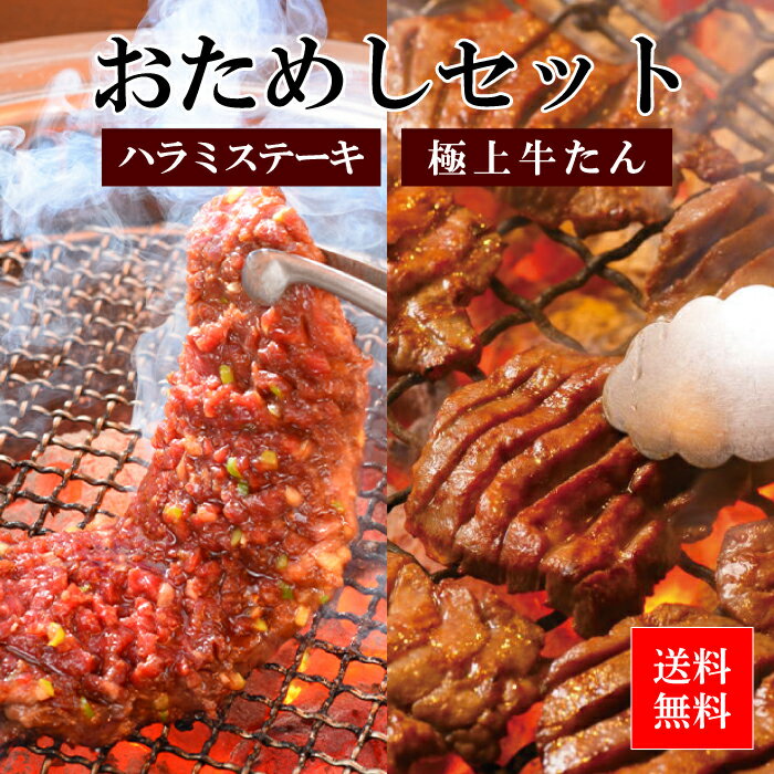 やまなか家 焼き肉 おためし2種セット ハラミステーキ200g+極上牛たん150g　焼肉 セット 牛肉 牛たん 牛タン 在宅応援 送料無料 年末グルメ 年越グルメ