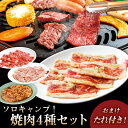 ソロキャンプ焼肉セット 牛タン切り落とし 元氣カルビ 鶏ハラミ醤油 上ホルモン 秘伝濃口だれ やまなか家