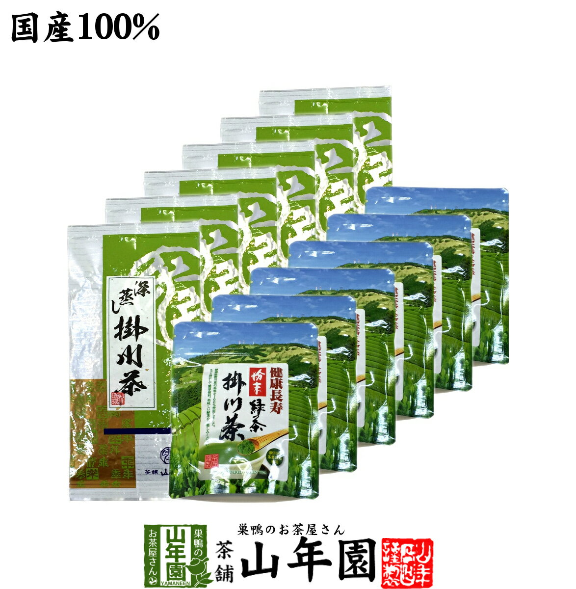 【掛川茶】掛川深蒸し茶+掛川粉末茶セット 12袋セット(60