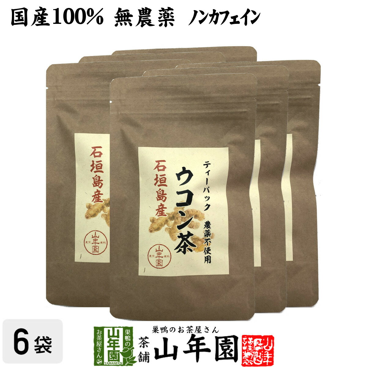 【国産 無農薬 100%】ウコン茶 1.5g×10包×6袋セット ティーバッグ うこん 沖縄県産 ノンカフェイン 送料無料 ウコン茶 うこん ウコン茶 サプリ セット ギフト プレゼント 母の日 父の日 プチギフト お茶 2024 内祝い お返し