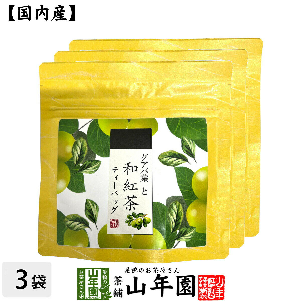 【国産紅茶】グアバ葉と和紅茶 2g×5パック×3袋セット 送料無料 静岡県産紅茶 グアバの葉 国産紅茶 日本茶 グァバ ティーバッグ 紅茶 ティーパック ダイエット ギフト プレゼント 内祝い お返し 母の日 父の日 プチギフト 2024 お茶 男性 女性 父 お祝い 誕生日