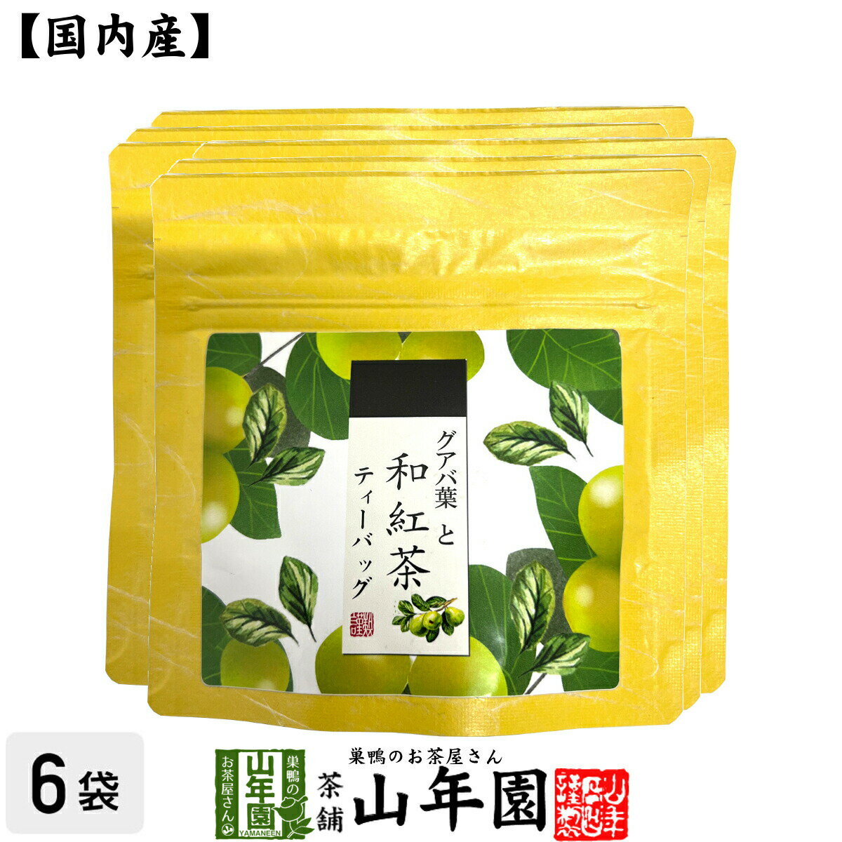 グアバ葉と和紅茶 2g×5パック×6袋セット 送料無料 静岡県産紅茶 グアバの葉 国産紅茶 日本茶 グァバ ティーバッグ 紅茶 ティーパック ダイエット ギフト プレゼント 内祝い お返し 父の日 お中元 プチギフト 2024 お茶 男性 女性 父 お祝い 誕生日