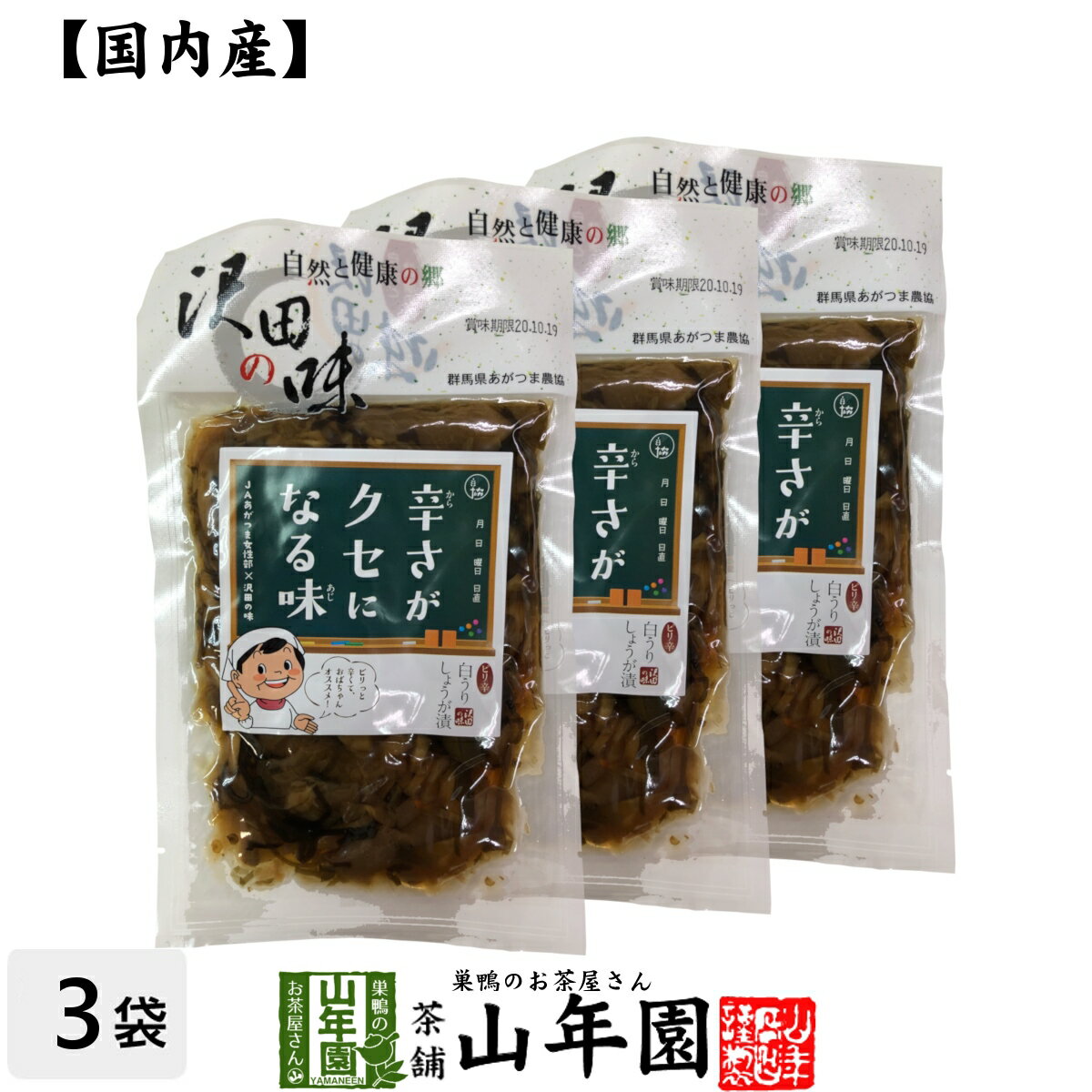 【国産原料使用】沢田の味 ピリ辛白うりしょうが漬 100g×3袋セット送料無料 自然と健康の郷 群馬県吾妻郡産 健康 ダイエット ギフト プレゼント お歳暮 御...