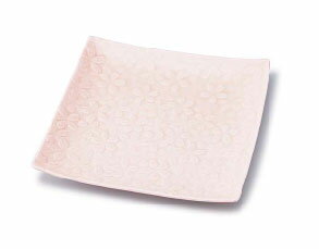 深山(miyama.) sakura-さくら- 大皿(角皿) ピンク 日本製 美濃焼 和食器 角皿 スクエアプレート 角プレート 四角皿