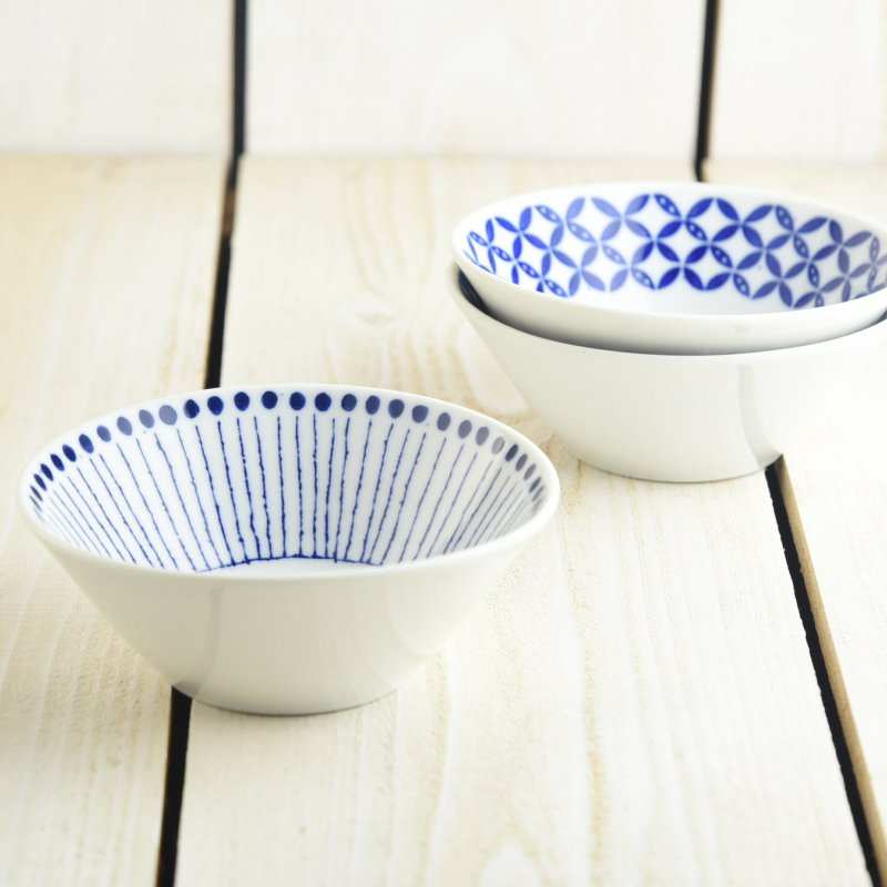 ブルーパターン 13.5cm小ボウル ヒナタ 日本製 美濃焼 洋食器 ボウル 鉢