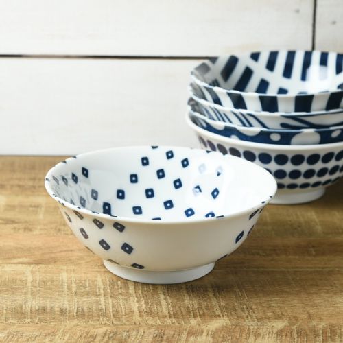 藍ブルー 21cm大ボウル クロス 日本製 美濃焼 洋食器 ボウル 鉢