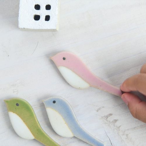 小鳥のパステルカラー箸置き ピンク 日本製 美濃焼 和食器 箸置き 箸おき はし置き はしおき カトラリーレストのサムネイル