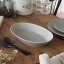 プレス・ド・フラワー 26.5cmオーバルベーカー マットグレー 日本製 美濃焼 洋食器 カレー皿 パスタ皿 パスタプレート