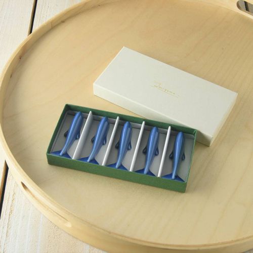 ★ラッピング無料★【ギフトセット箱入り】深山(miyama.) 藍鯨箸置五色組 日本製 美濃焼 和食器 箸置き 箸おき はし置き はしおき カトラリーレスト