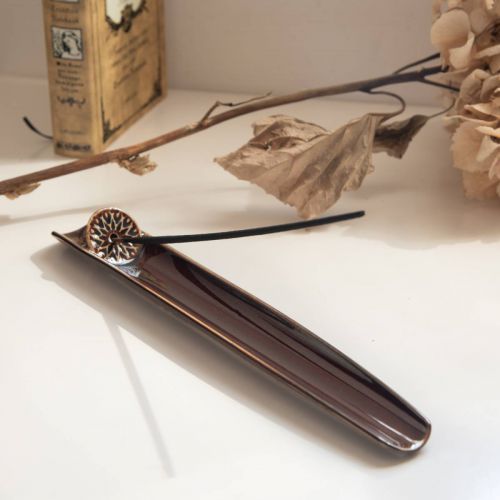 asumi(彩澄) 26.5cmお香立て 大 アメ色 日本製 美濃焼 和食器 Re食器 SDGs リサイクル サステナブル