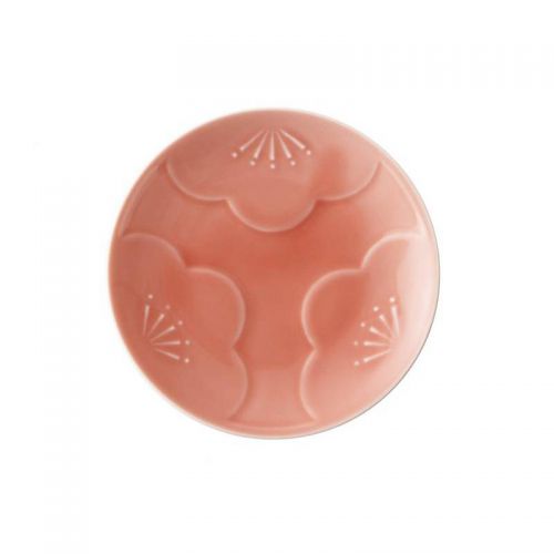 小田陶器 engi紋 えんぎもん 12cm小皿 梅 レリーフ/赤 日本製 美濃焼 和食器 丸皿 丸プレート