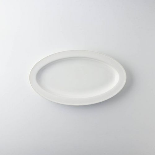 深山(miyama.) racca-ラッカ- 24cmポワソン浅皿 ミルキーホワイト 日本製 美濃焼 洋食器 長皿 変形皿 ロングプレート