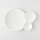 深山(miyama.) savone-サヴォネ 仕切取り皿 白マット 日本製 美濃焼 洋食器 長皿 変形皿 ロングプレート