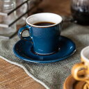 カローレ カプチーノカップ&ソーサー ディープブルー 日本製 美濃焼 洋食器