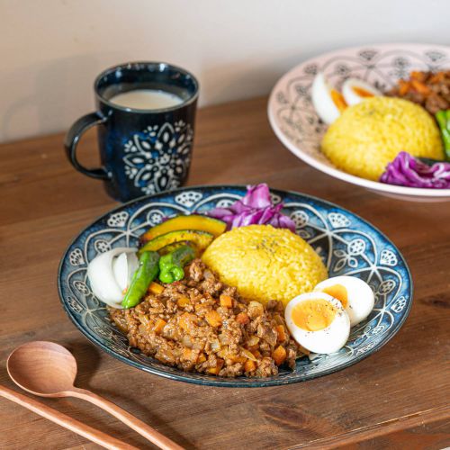 M-mode マルサン近藤 Moroccan-モロッカン- プレートL(24cm) ネイビー 日本製 美濃焼 洋食器 丸皿 丸プレートのサムネイル