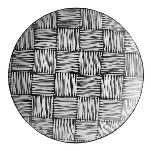 アワサカ コモン 市松 ケーキ皿 20.5cm 日本製 美濃焼 和食器 丸皿 丸プレート