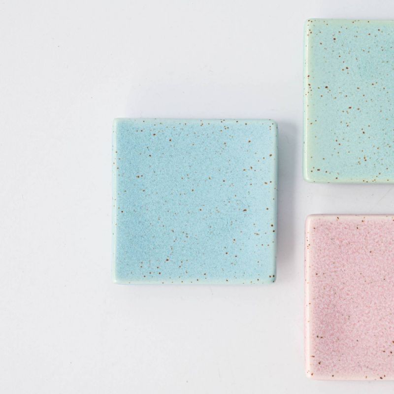 やきイロ箸置 釉彩チョコチップ ブルー 日本製 美濃焼 和食器 箸置き 箸おき はし置き はしおき カトラ..