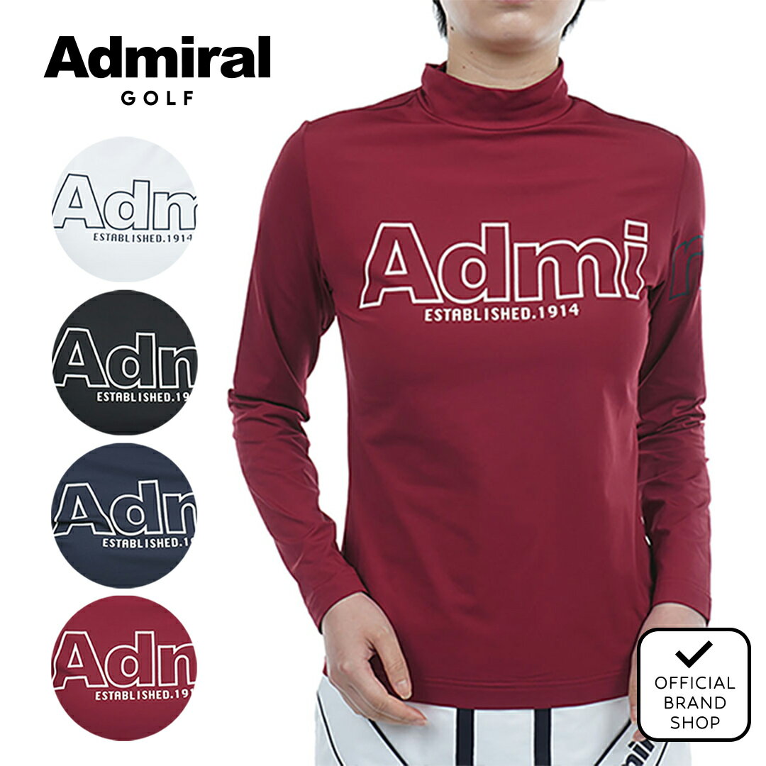 【40%OFF】【正規販売店】[Admiral GOLF] ビッグロゴ モックネック LTシャツ ゴルフウェア Tシャツ レディース ゴルフ シャツ アドミラル ADLA362 ヤマニゴルフ
