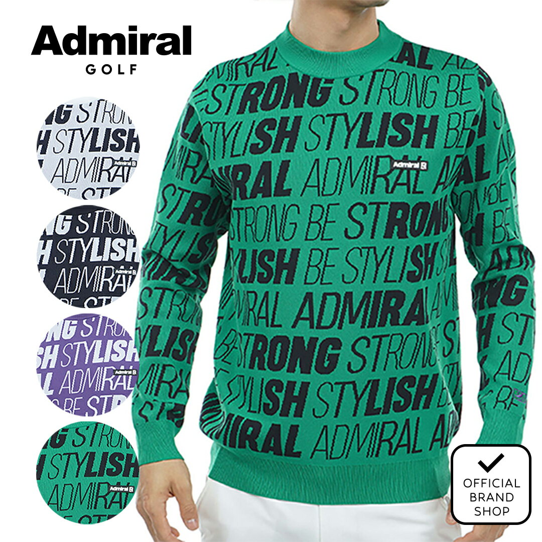 【40%OFF】【正規販売店】[Admiral GOLF] ランニングロゴジャカード クルーセーター ゴルフウェア セーター ニット メンズ ゴルフ ウェア アドミラル ADMA362 ヤマニゴルフ